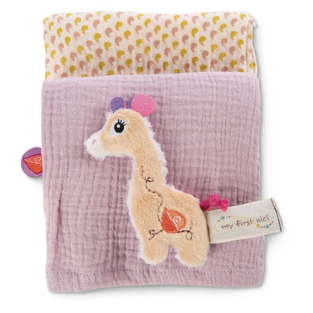 NICI My First Nici>Greifling Giraffe Sasuma Mit 2-Er Set Mulltucher