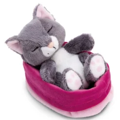 NICI My Nici Pets>Kuscheltier Sleeping Pets Graue Katze Im Rosa Korbchen