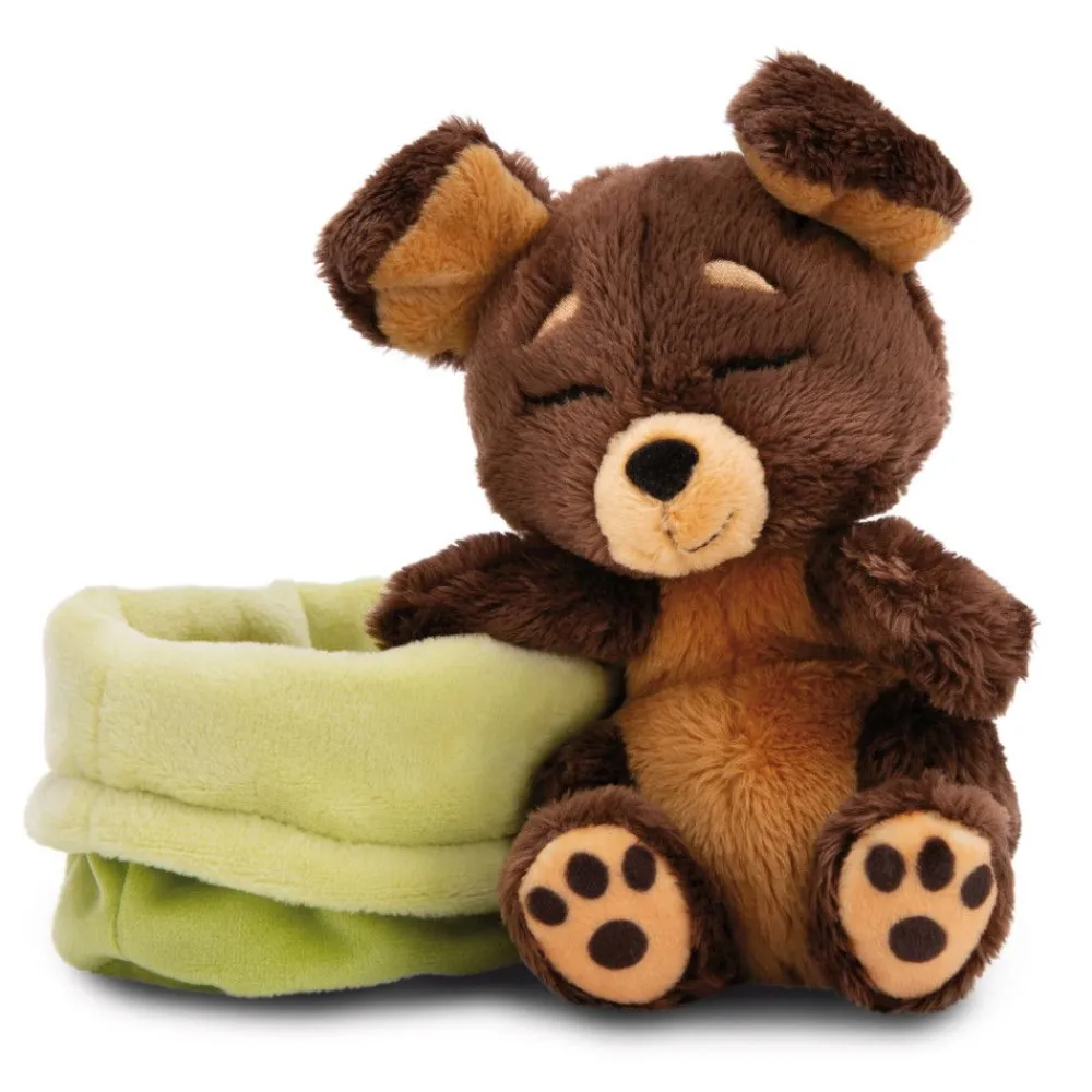 NICI My Nici Pets>Kuscheltier Sleeping Pets Brauner Hund Im Grunen Korbchen