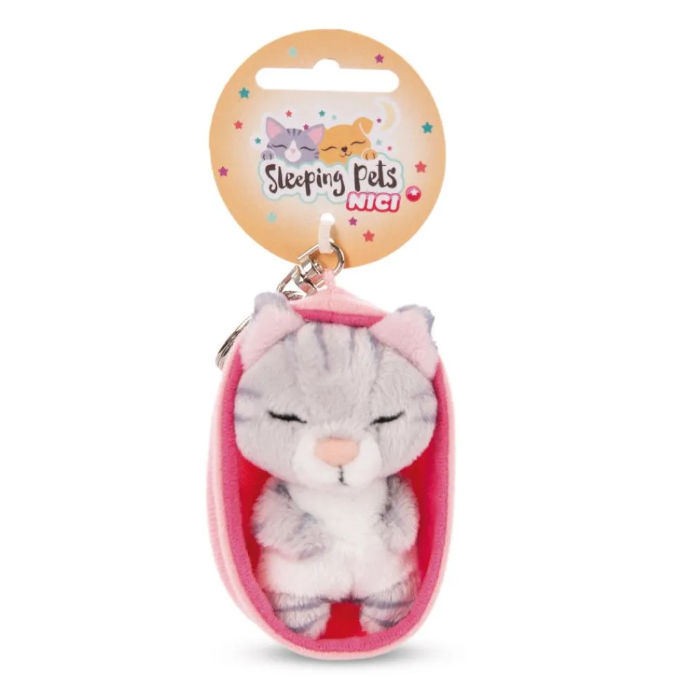 NICI My Nici Pets>Schlusselanhanger Sleeping Pets Katze Grau Getigert
